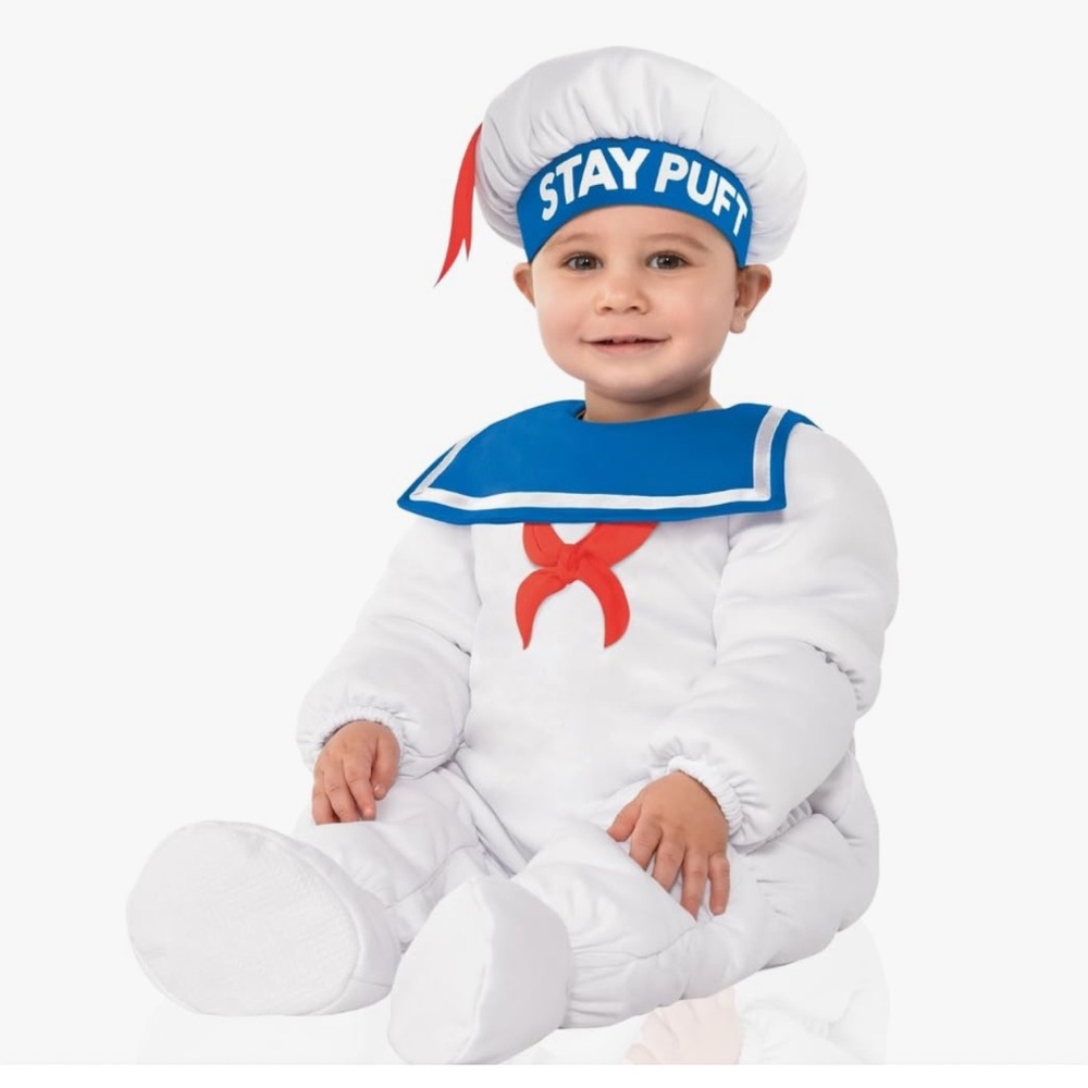 Ghostbusters Stay Puft Marshmallow Man Baby Costume 3-6 Months NEW